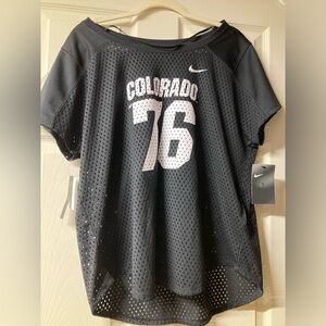 Nike Womens L Mesh University of Colorado Football Jersey Shirt Black